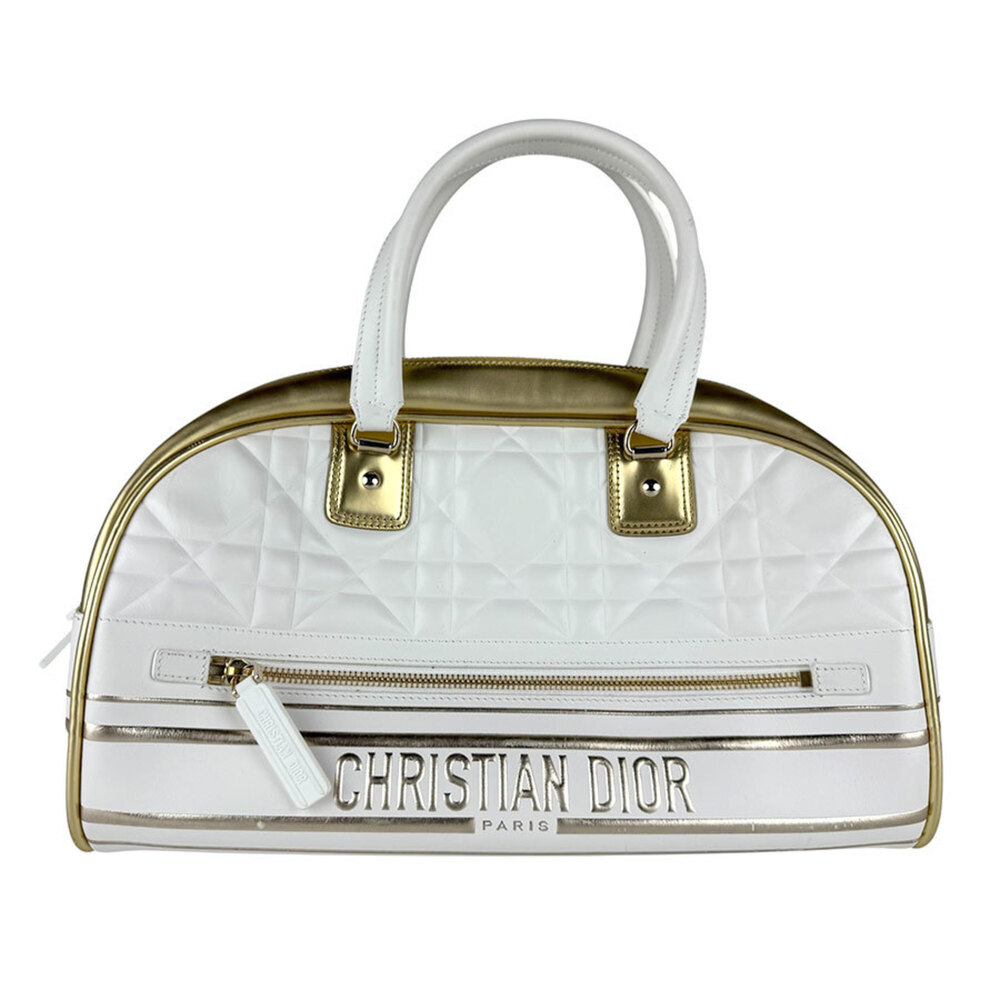CHRISTIAN DIOR White Leather Shoulder Bag - Picture 1 of 13